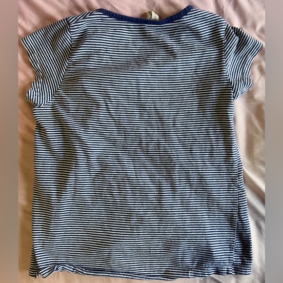 Pink Lemonade Blue and White Striped Short Sleeve Tee with Pineapple Patch - Picture 3 of 4